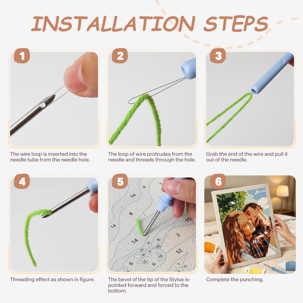 Step-by-step installation guide for a tool with images and text